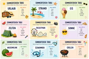 Vorschau - Stundenentwürfe - Spiele für die letzten Schultage | Bingo, Erklärspiel & Stadt-Land | Sommerferien - Seite 1