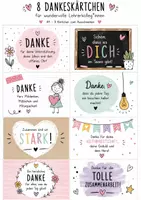 Vorschau - Bildkarten - Danke-Kärtchen zum Schulende I Dankeskärtchen für Kollegen & Kolleginnen – Dankeschön - Seite 3