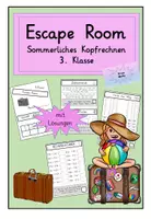 Vorschau - Arbeitsblätter - Escape Room: Sommerliches Kopfrechnen 3.Klasse - Deckblatt