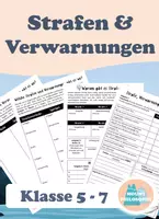 Vorschau - Arbeitsblätter - Strafen und Verwarnungen / Klasse 5 6 7 - Deckblatt