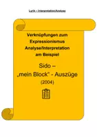 Vorschau - Arbeitsblätter - Interpretation Expressionismus am Beispiel Sido mein Block - Deckblatt