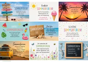 Vorschau - Bildkarten - Abschiedsgrüße zu den Sommerferien / Feriengrüße / Ferien / Karten - Seite 3