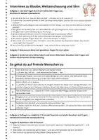 Vorschau - Arbeitsblätter - Interviews zu Glaube, Weltanschauung und Sinn – Philosophie draußen erleben - Seite 1