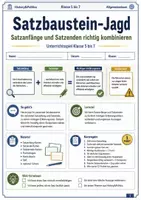 Vorschau - Spiele - Satzbaustein Jagd Unterrichtsspiel Klasse 5 bis 7 Allgemeinwissen Geschichte Politik Vertretungsstunde - Deckblatt