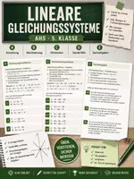 Vorschau - Arbeitsblätter - Lineare Gleichungssysteme Schritt für Schritt AHS 5. Klasse Mathematik - Deckblatt