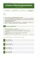 Vorschau - Arbeitsblätter - Lineare Gleichungssysteme Schritt für Schritt AHS 5. Klasse Mathematik - Seite 1