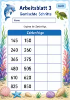 Vorschau - Arbeitsblätter - Zahlenfolgen bis 1000 | Mathematik Klasse 3 | 6 Arbeitsblätter als PDF - Seite 3