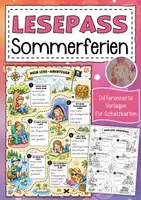 Vorschau - Arbeitsblätter - Lesepass Sommerferien Schatzkarte - Deckblatt