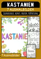 Vorschau - Mal- und Bastelvorlagen - Kastanien Malvorlagen Ausmalbilder Poster kreative Kastanien Grundschule - Deckblatt