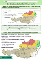 Vorschau - Arbeitsblätter - Großlandschaften Österreichs – Kartenarbeit & Arbeitsblätter - Seite 1