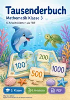 Vorschau - Arbeitsblätter - Tausenderbuch | Mathematik Klasse 3 | 6 Arbeitsblätter als PDF - Deckblatt