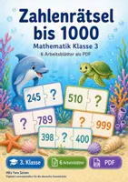 Vorschau - Arbeitsblätter - Zahlenrätsel bis 1000 | Mathematik Klasse 3 | 6 Arbeitsblätter als PDF - Deckblatt