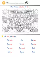 Vorschau - Arbeitsblätter - Lesen und malen – Thema Fußball Leseband - Seite 2