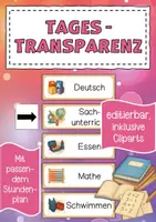 Vorschau - Bildkarten - Tagestransparenz Stundenplan - Deckblatt