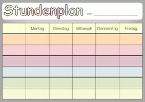 Vorschau - Bildkarten - Tagestransparenz Stundenplan - Seite 1