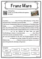 Vorschau - Unterrichtsreihen - Franz Marc Lückentext mit Wortspeicher Hörverstehen und Suchsel - Seite 1