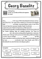 Vorschau - Unterrichtsreihen - Georg Baselitz Lückentext mit Wortspeicher Hörverstehen und Suchsel - Seite 1