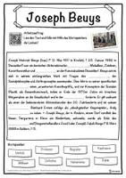 Vorschau - Unterrichtsreihen - Joseph Beuys Lückentext mit Wortspeicher Hörverstehen und Suchsel - Seite 1