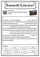 Vorschau - Unterrichtsreihen - Romantik (Literatur) Lückentext mit Wortspeicher Hörverstehen und Suchsel - Seite 1