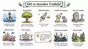 Vorschau - Arbeitsblätter - Arbeitsblätter "Gibt es besondere Friedhöfe?" + Lösung & MP3 + Infografik - Seite 1