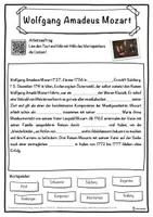 Vorschau - Unterrichtsreihen - Wolfgang Amadeus Mozart Lückentext mit Wortspeicher Hörverstehen und Suchsel - Seite 1