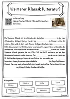 Vorschau - Unterrichtsreihen - Weimarer Klassik (Literatur) Lückentext mit Wortspeicher Hörverstehen und Suchsel - Seite 1