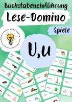 Vorschau - Spiele - Buchstabeneinführung U - Buchstabe U - Lese-Domino U - Deckblatt