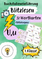 Vorschau - Fördermaterial/Inklusion - Buchstabeneinführung U - Buchstabe U - Blitzlesen U - Deckblatt