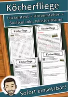 Vorschau - Unterrichtsreihen - Köcherfliege Lückentext mit Wortspeicher Hörverstehen und Suchsel - Deckblatt