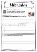 Vorschau - Unterrichtsreihen - Milchzähne Lückentext mit Wortspeicher Hörverstehen und Suchsel - Seite 3