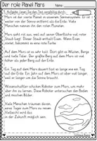 Vorschau - Arbeitsblätter - FREEBIE: Der rote Planet Mars Lesen und Verstehen | Leseverstehen Klasse 2-4 - Seite 3