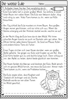Vorschau - Arbeitsblätter - FREEBIE: Die weise Eule Lesen und Verstehen | Leseverstehen Klasse 2-4 - Seite 3