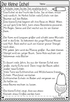 Vorschau - Arbeitsblätter - FREEBIE: Die kleine Eichel Leseverstehen Grundschule | Lesetexte Klasse 2–4 - Seite 3