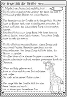 Vorschau - Arbeitsblätter - FREEBIE: Der lange Hals der Giraffe Leseverstehen Grundschule | Lesetexte Klasse 2–4 - Seite 3