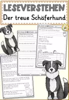 Vorschau - Arbeitsblätter - FREEBIE: Der treue Schäferhund Leseverstehen Grundschule | Lesetexte Klasse 2–4 - Deckblatt