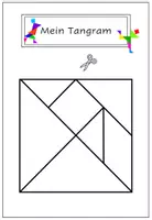 Vorschau - Mal- und Bastelvorlagen - Tangram zum Ausschneiden + Vorlagen | Ebene Figuren | Geometrie - Seite 2