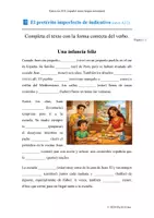 Vorschau - Arbeitsblätter - IMPERFECTO de indicativo Texto: Una infancia feliz (A2) - Deckblatt
