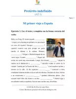 Vorschau - Arbeitsblätter - INDEFINIDO Lesetext: Mi primer viaje a España (A2.1) - Deckblatt