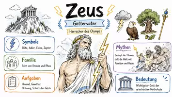 Vorschau - Arbeitsblätter - AB mit Fragen zum Thema "Zeus" + Lösungsblatt + Infografik - Seite 1