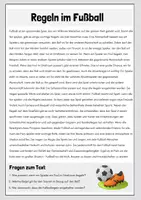 Vorschau - Arbeitsblätter - Lesetext mit Fragen - Regeln im Fußball - Seite 1