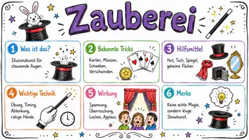 Vorschau - Arbeitsblätter - AB mit Fragen zum Thema "Zauberei" + Lösungsblatt + Infografik - Seite 1