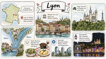 Vorschau - Arbeitsblätter - Arbeitsblätter zum Thema "Lyon" + Lösung & MP3 + Infografik - Seite 1
