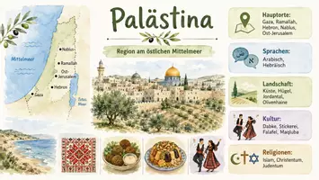 Vorschau - Arbeitsblätter - AB mit Fragen zum Thema "Palästina" + Lösungsblatt + Infografik - Seite 1