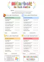 Vorschau - Arbeitsblätter - Mitarbeit bewerten – Rückmeldungsbogen für Klasse 3 - Seite 1
