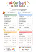 Vorschau - Arbeitsblätter - Mitarbeit bewerten – Rückmeldungsbogen für Klasse 4 - Seite 1