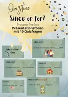 Vorschau - Präsentationen/Tafelbilder - Since or for? Quiz - Präsentationsfolien mit Lösung - Present Perfect - Deckblatt