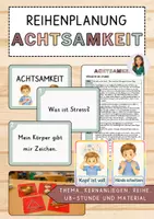Vorschau - Unterrichtsreihen - Materialpaket: Achtsamkeit und Stressabbau - Unterrichtsreihe, UB-Stunde und Material - Deckblatt