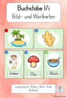 Vorschau - Bildkarten - Buchstabeneinführung I/i – Bildkarten und Wortkarten mit Artikelpunkten - Deckblatt