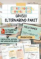 Vorschau - Unterrichtsreihen - Elternabend-Paket | Editierbare PP-Präsentation & Vorlagen für die Klassenleitung | Klasse 5–10 - Deckblatt