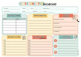 Vorschau - Unterrichtsreihen - Klassenleiter-Dashboard | Organisationsvorlage für die Klassenleitung | Klasse 5–10 - Seite 1